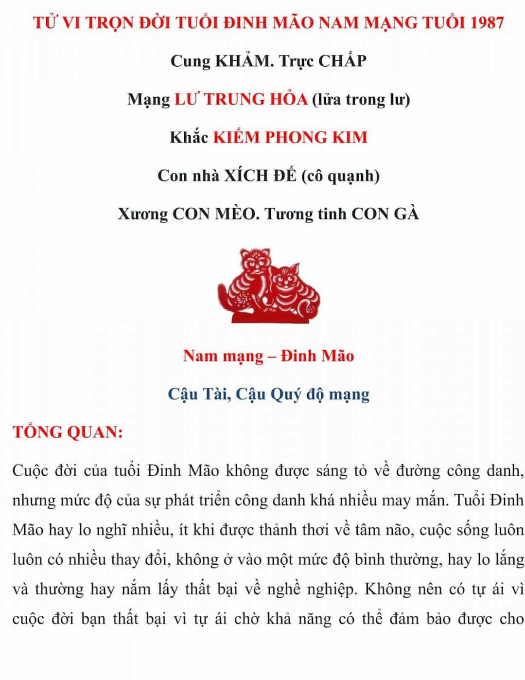 TUỔI HỢP CHO LÀM ĂN: